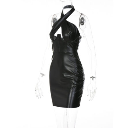 Leather Goddess Sexy Bodycon Cut-Out Dress - Image 17