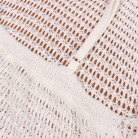 Gabriella Fringe Open Back Crochet Beach Cover Up Dress - Image 31