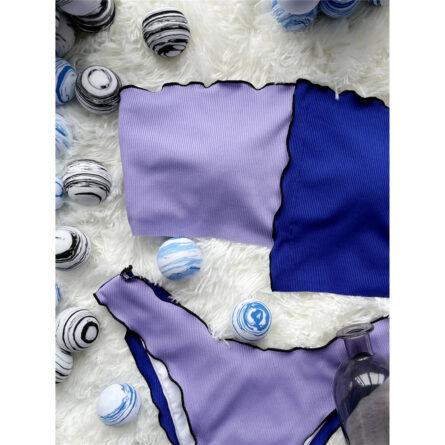 Violet Waves Strapless Bikini Set – Bild 15