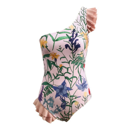 Pink Paradise Chic Ruffled One Shoulder One Piece Swimsuit – Bild 2