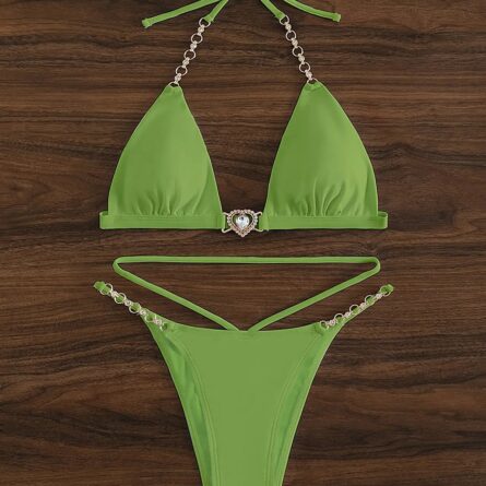 Chain Linked Halter Triangle Bikini – Bild 17