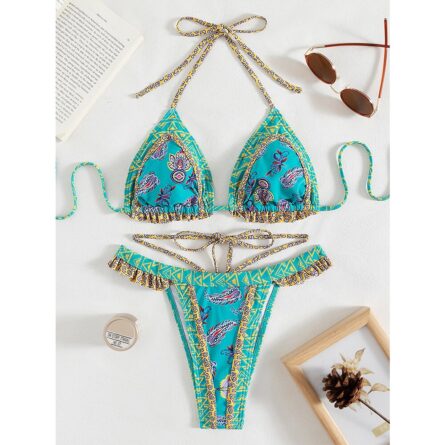 Sexy Temptress Strappy Side Brazilian Ruffle Bikini – Bild 16