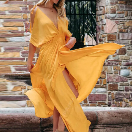 Boho Summer Chiffon V-Neck Tunic Dress - Image 17