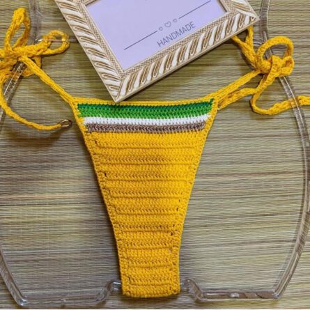 Pineapple Paradise Yellow Crochet Bikini - Image 4