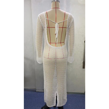 Isadora Open Back Beach Cover Up Crochet Dress - Image 12