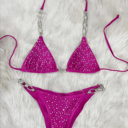 Luxe Diamond Embellished Halter Bikini – Bild 6