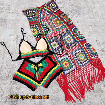 Rainbow Harmony Bohemian Crochet Bikini Set - Image 35