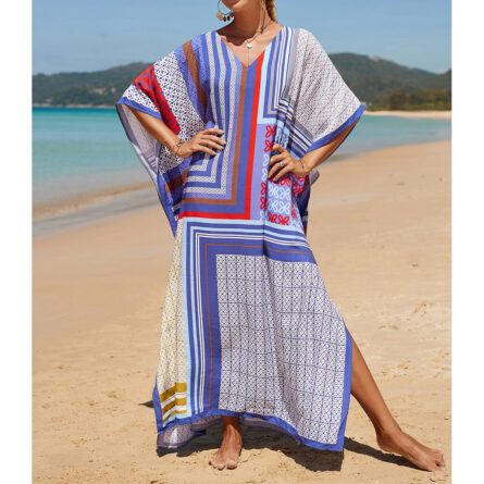 Sunset and Swim Colorful Bohemian Bathing Suit Coverup Kaftan - Image 32