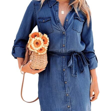 Alluring Casual Denim Dress - Image 7