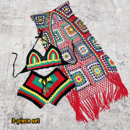 Rainbow Harmony Bohemian Crochet Bikini Set - Image 34
