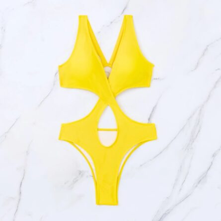 Sunburst Cross-Strap Cut Out Monokini Swimsuit – Bild 24