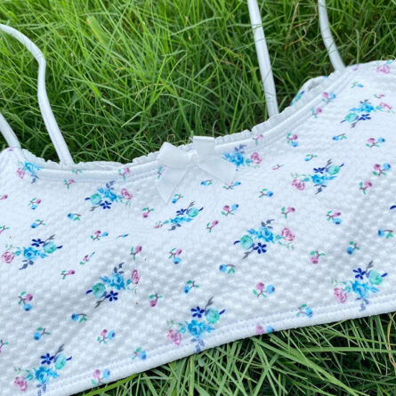 Sweet Summer Floral Bow Bikini Set with Skirt - Image 9