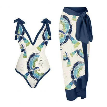 Palm Paradise Swimsuit & Beach Cover Up Sarong Set - Image 7