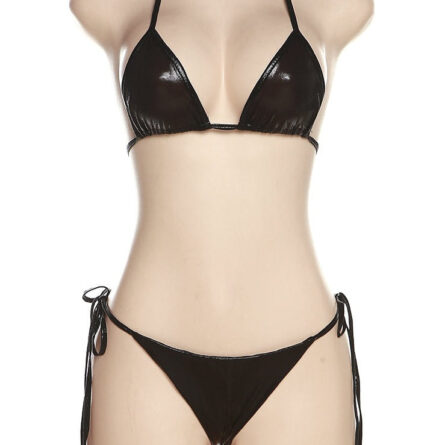 Glimmer Radiant Shiny Metallic Halter Bikini Set - Image 10