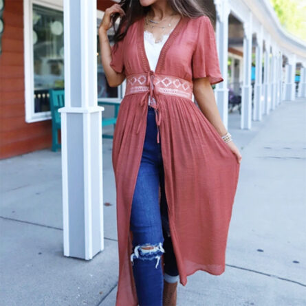 Boho Flow Mesh Sheer Beach Cover Up - Image 16