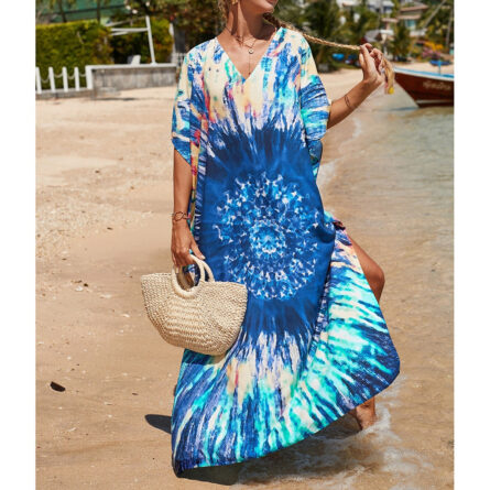 Sunset and Swim Colorful Bohemian Bathing Suit Coverup Kaftan - Image 16