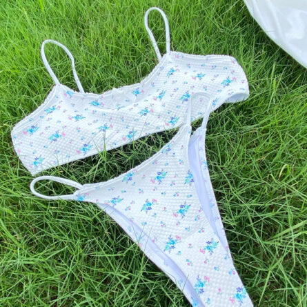 Sweet Summer Floral Bow Bikini Set with Skirt - Image 5