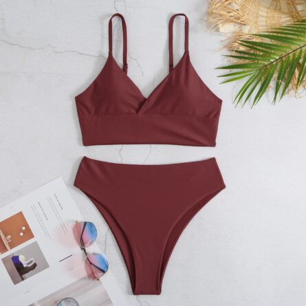 Amy Solid High Waist Bikini - Image 5