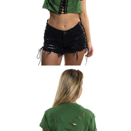 Heartbreaker Ripped Tassel Denim Shorts - Image 12