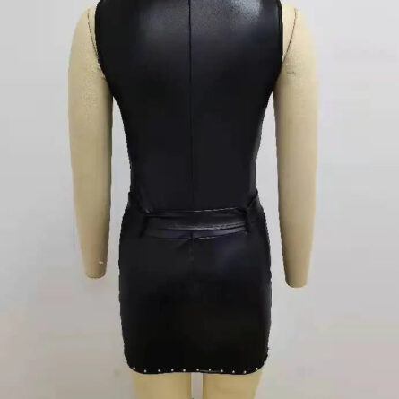 Fierce Faux Leather Lace-Up Mini Dress - Image 9
