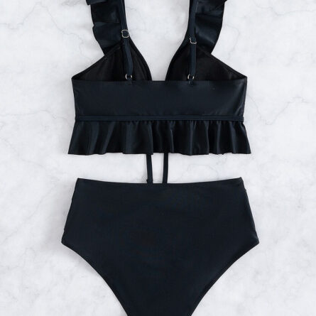 Cute Modest High Waist Ruffle Bikini – Bild 15