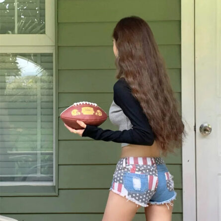 USA American Flag Jeans Denim Shorts Hot Pants - Image 9