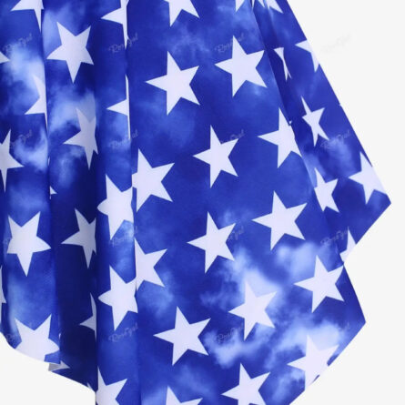 Curvy Confidence American Flag Plus Size Swim Skirt Bikini Set - Image 11