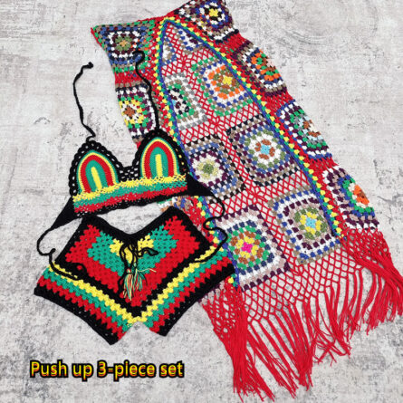 Rainbow Harmony Bohemian Crochet Bikini Set - Image 13