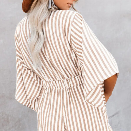 Hamptons Striped V-neck Romper - Image 13