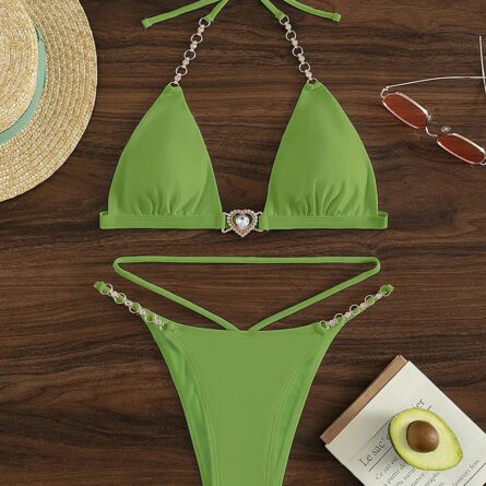 Chain Linked Halter Triangle Bikini – Bild 13
