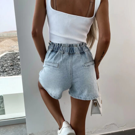 Denim Chic Exquisite Rhinestone Denim Shorts - Image 18