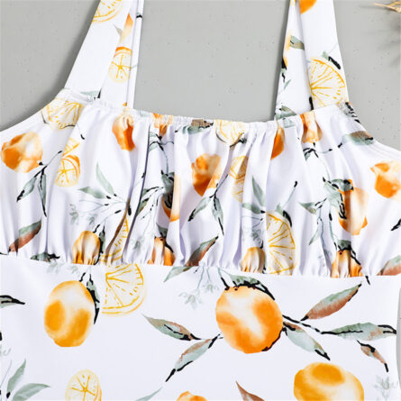 Orange Delight Wrinkled One Piece Swimsuit Bathing Suit - Image 10