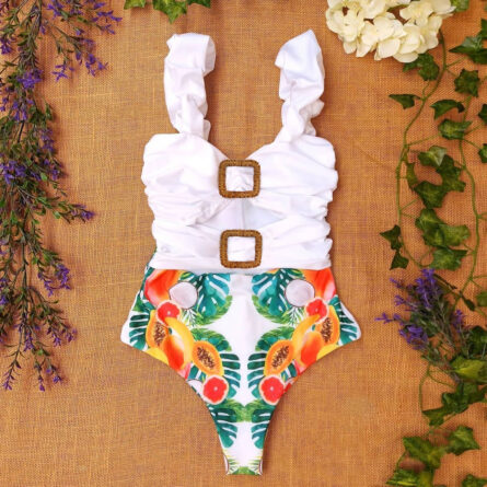 Monaco DD+ Colorful Hollow Out One Piece Swimsuit – Bild 4