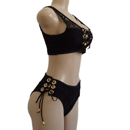 Lush Lace Goddess High Waist Bikini Red - Image 7