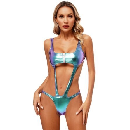 Celestial Goddess Harness Metallic Cut Out Swimsuit Monokini - Image 2