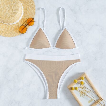 New European Sexy Apricot Classic Two Piece Triangle Bikini – Bild 9