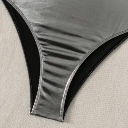 Metallic Waves Silver Swimsuit - Image 14