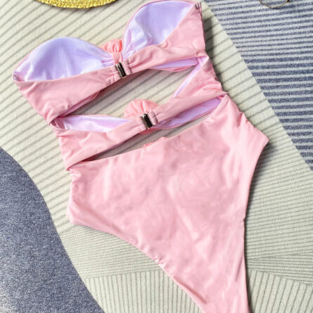Chic 3D Flower Cut Out Swimsuit - Image 23