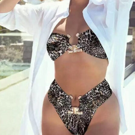 Riviera Queen High Cut Push Up Rhinestone Bikini - Image 11