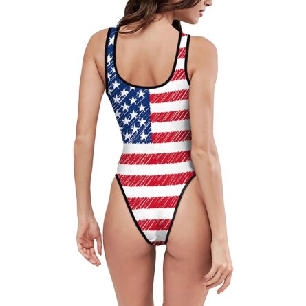 High Cut American Flag Swimsuit - Image 2