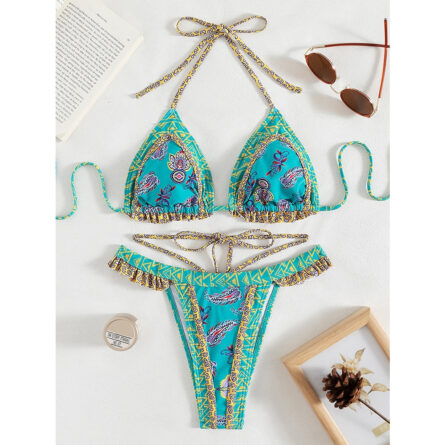 Sexy Temptress Strappy Side Brazilian Ruffle Bikini – Bild 8