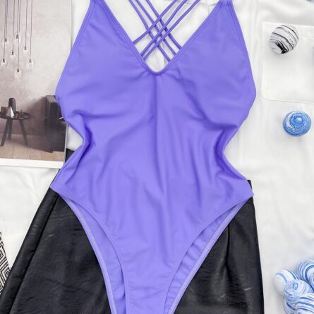 Sexy Back Strappy V Neck Womens Swimsuit - Image 11