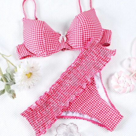 Plaid Ruffle Charm Waist Bikini Set – Bild 11