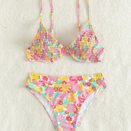 Sunset and Swim Aesthetic Floral Bikini Set - Image 6