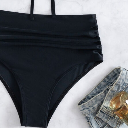 Cute Modest High Waist Ruffle Bikini – Bild 16