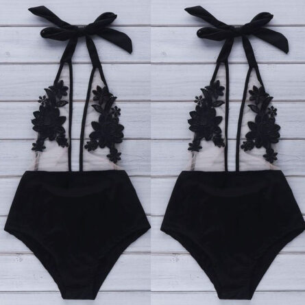 Ultra Hot Mesh See Through Floral Swimsuit – Bild 10