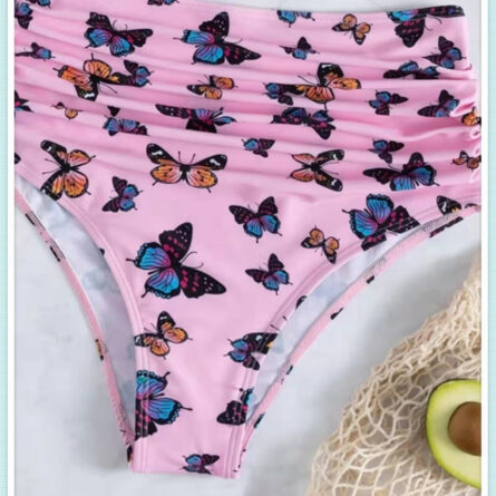 Stunning Butterfly Push Up High Waist Slimming Swimwear Separates Bikini – Bild 12