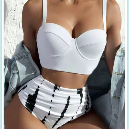 Stunning Butterfly Push Up High Waist Slimming Swimwear Separates Bikini – Bild 13