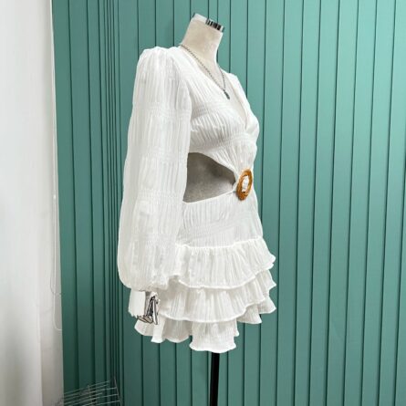Chic Elegance Cut Out Waist Short Mini Dress - Image 10