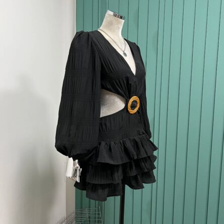 Chic Elegance Cut Out Waist Short Mini Dress - Image 15